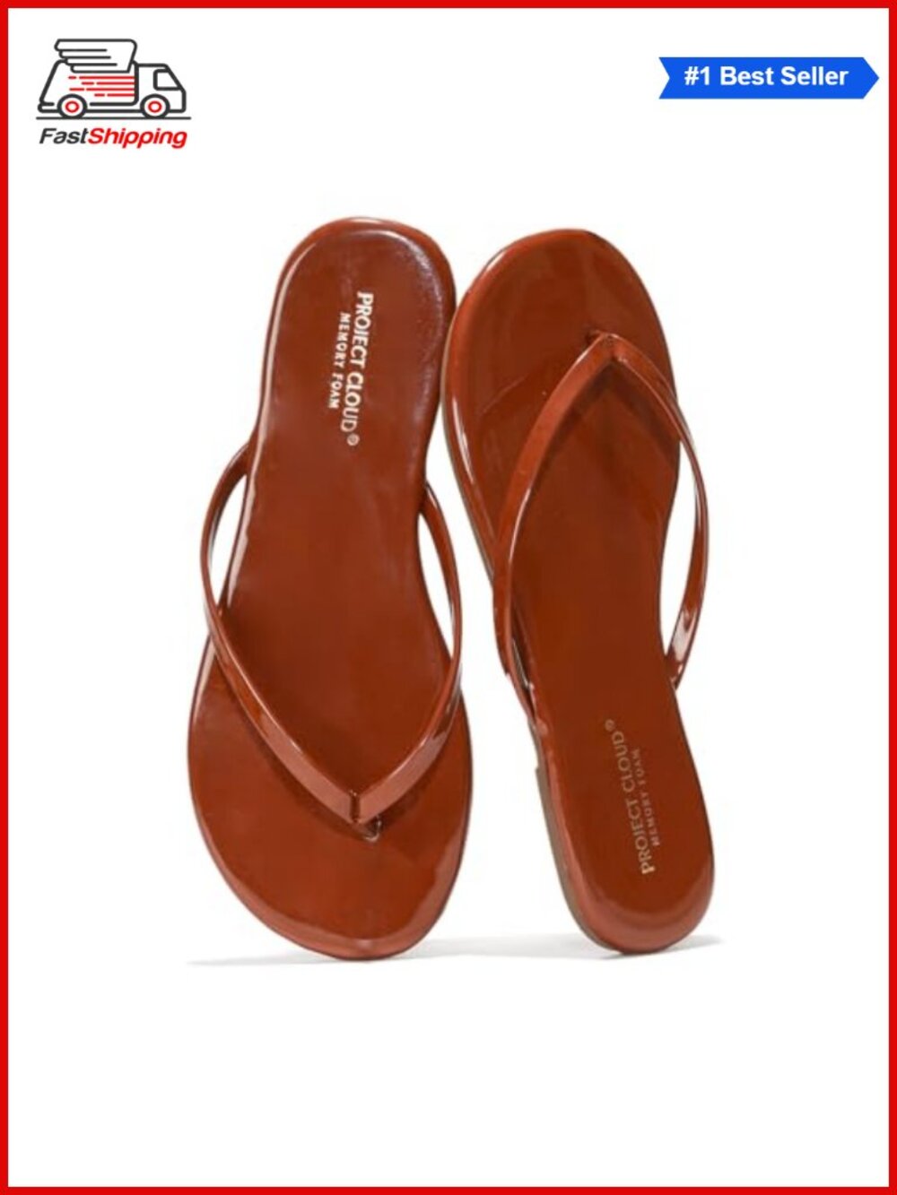 ✨ Project Cloud Women's Memory Foam Flip Flop Sandals Slip On Lightweight